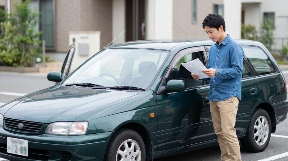 書類の手続きと車の確認