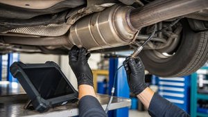 触媒コンバーターや排気系センサーの点検作業
