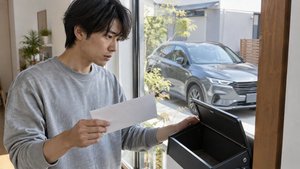 自動車税の通知が届いていない郵便受けを確認